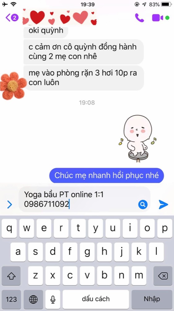 Tin nhắn: rặn 3 hơi 10 phút ra con