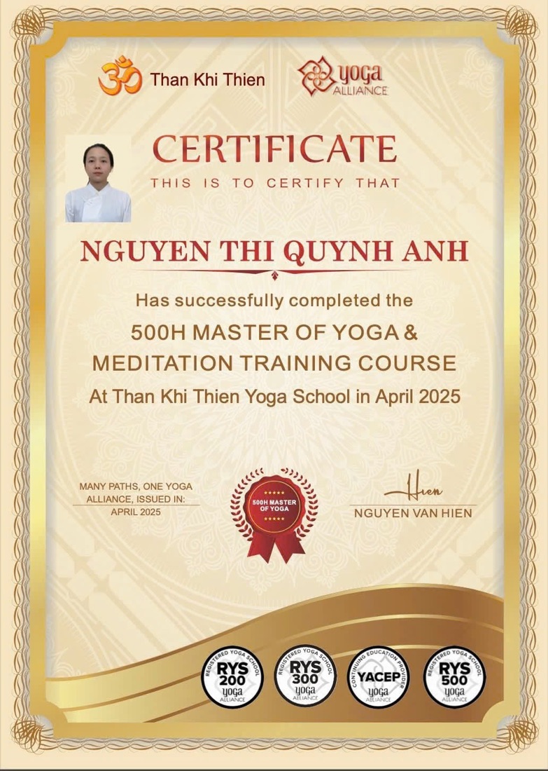 Chứng nhận 500H Master of Yoga & Meditation