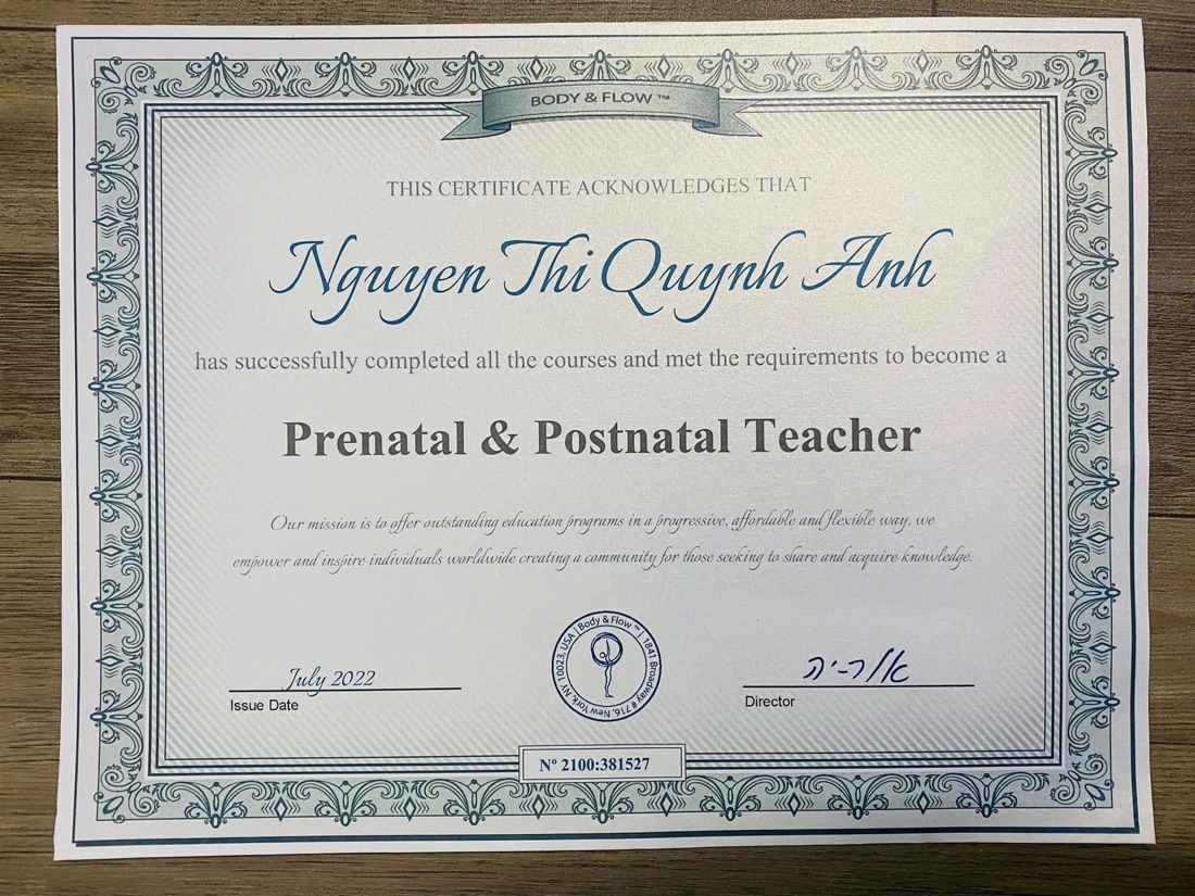 Chứng nhận Prenatal & Postnatal Teacher